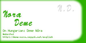 nora deme business card