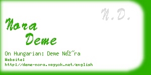 nora deme business card